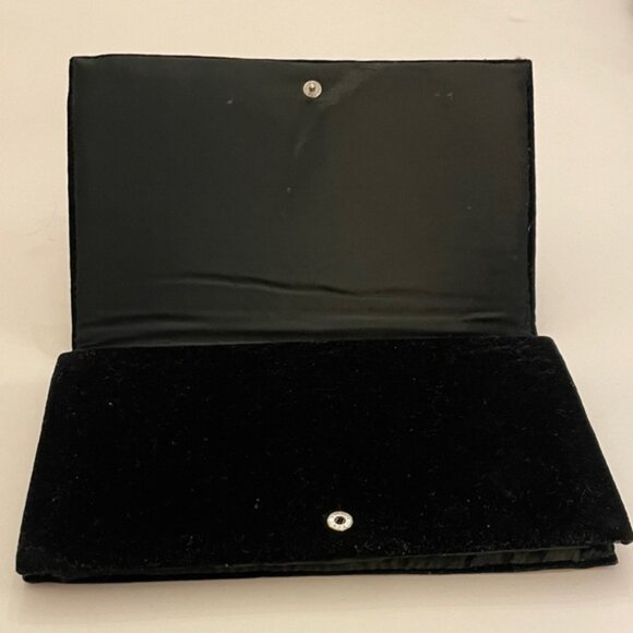 BLACK AND GOLD STAR CLUTCH  VINTAGE EMBROIDERED VELVET . Made in India - Picture 5 of 8